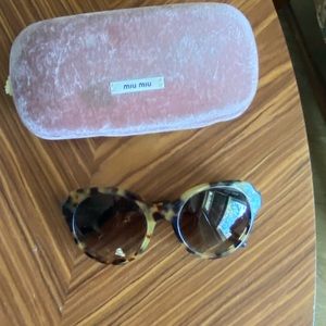 Authentic Miu Miu tortoise shell sunglasses with case